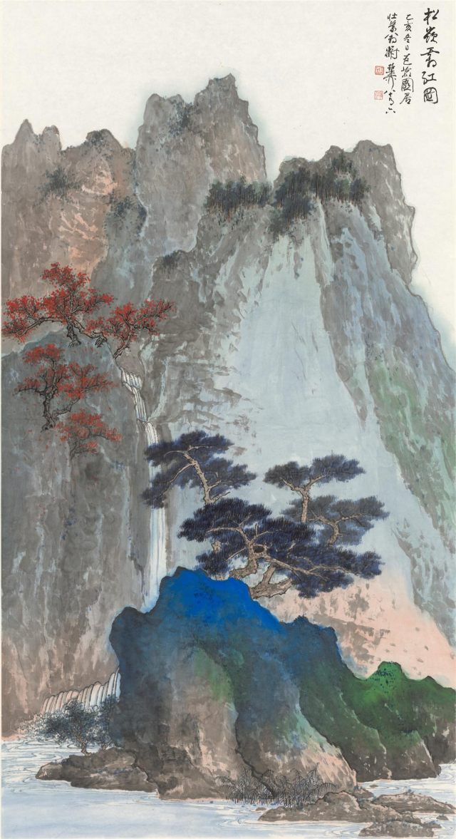 谢稚柳《松嶺霜红图》.png